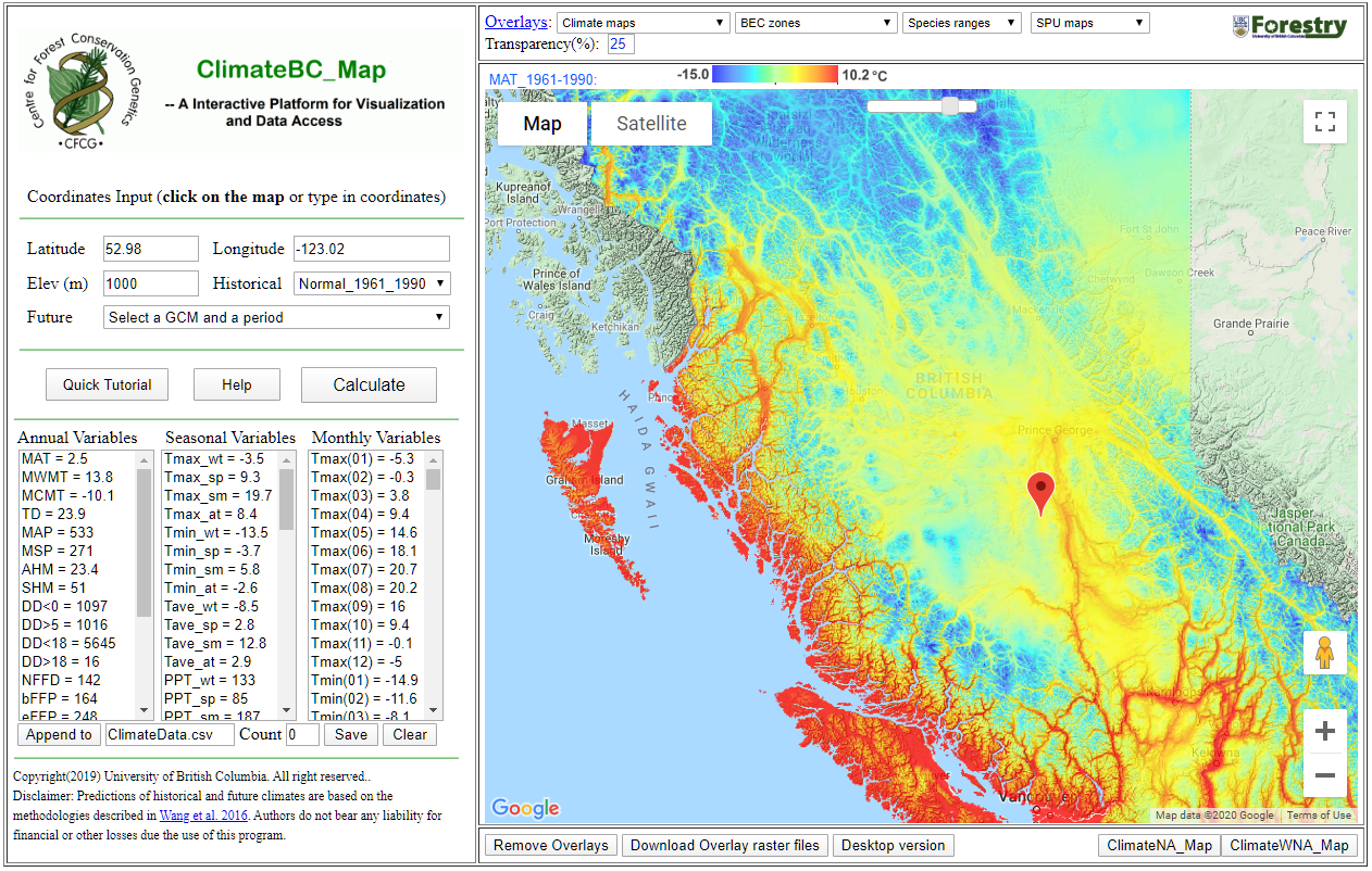 map-based ClimateBC